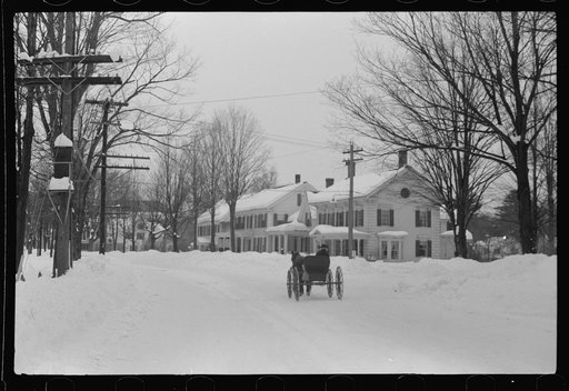 Untitled photo, possibly related to: Center of Woodstock, Vermont on Saturday afternoon after snow storm.