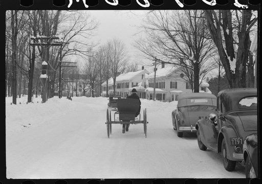 Untitled photo, possibly related to: Center of Woodstock, Vermont on Saturday afternoon after snow storm.