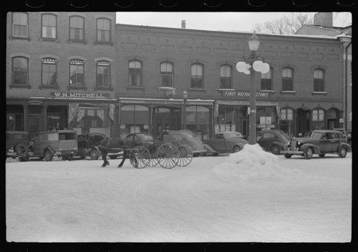 Untitled photo, possibly related to: Center of Woodstock, Vermont on Saturday afternoon after snow storm.