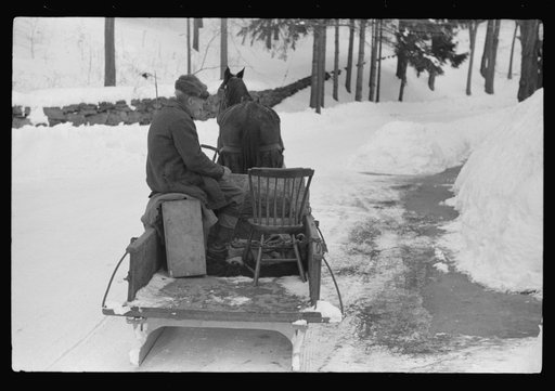 Untitled photo, possibly related to: Mr. G.W. Clarke, who is seventy-one years old and has always lived in Vermont brings his butter to town on Saturday to sell to his customers in Woodstock, Vermont
