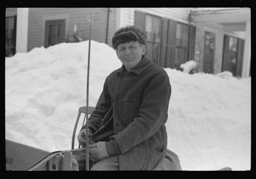 Untitled photo, possibly related to: G.W. Clark, seventy-one year old farmer, has come to town on Saturday to sell butter. Woodstock, Vermont. He has always lived in Vermont