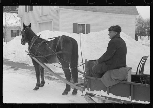 Untitled photo, possibly related to: Mr. G.W. Clarke, who is seventy-one years old and has always lived in Vermont brings his butter to town on Saturday to sell to his customers in Woodstock, Vermont