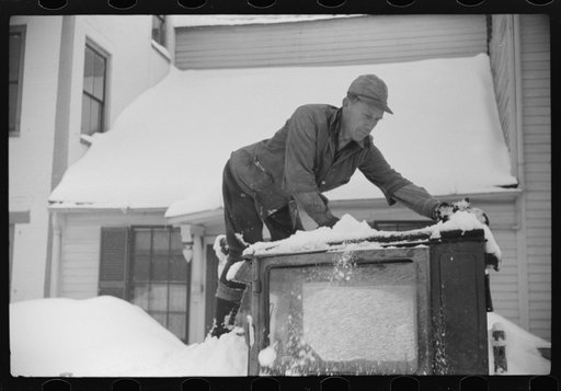 Untitled photo, possibly related to: Car stalled after snowstorm, Woodstock, Vermont