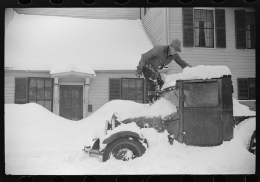 Untitled photo, possibly related to: Car stalled after snowstorm, Woodstock, Vermont