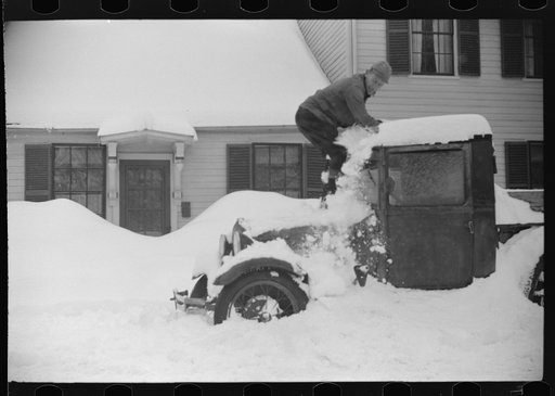 Untitled photo, possibly related to: Car stalled after snowstorm, Woodstock, Vermont