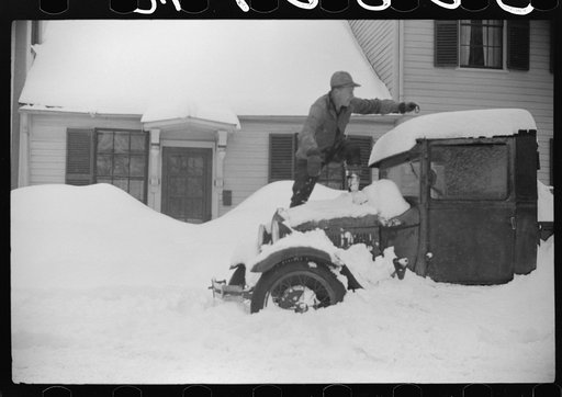 Untitled photo, possibly related to: Car stalled after snowstorm, Woodstock, Vermont