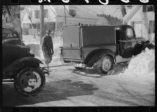Untitled photo, possibly related to: Delivery truck in the driveway. Woodstock, Vermont
