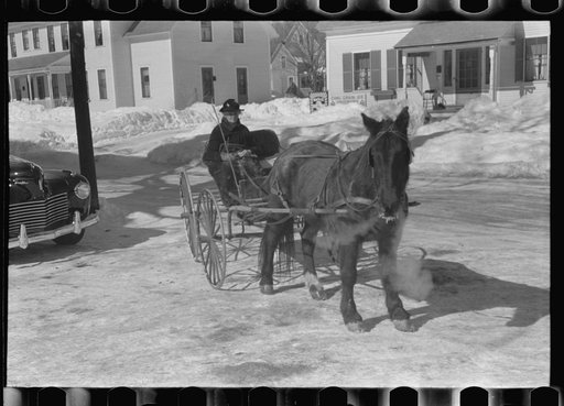 Going to town on a very cold day. Woodstock, Vermont
