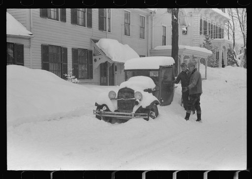 Untitled photo, possibly related to: Car stalled after snowstorm, Woodstock, Vermont