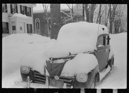 Untitled photo, possibly related to: Car stalled after snowstorm, Woodstock, Vermont