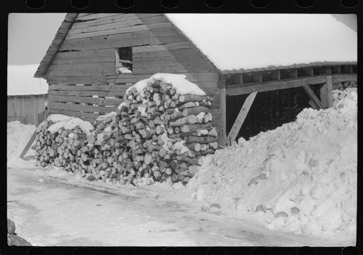 Logs for winter fuel on Mr. Dickinson's farm in Lisbon, near Franconia, New Hampshire