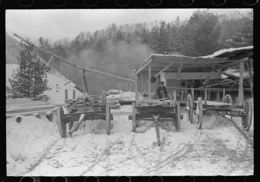 Untitled photo, possibly related to: Timber levelled by 1938 hurricane at sawmill near Warren, New Hampshire