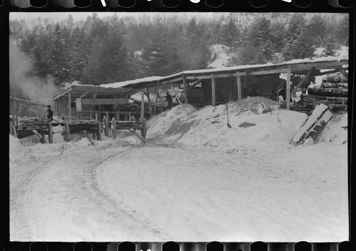 Untitled photo, possibly related to: Timber levelled by 1938 hurricane at sawmill near Warren, New Hampshire