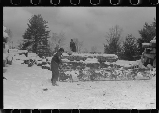 Untitled photo, possibly related to: Timber levelled by 1938 hurricane at sawmill near Warren, New Hampshire
