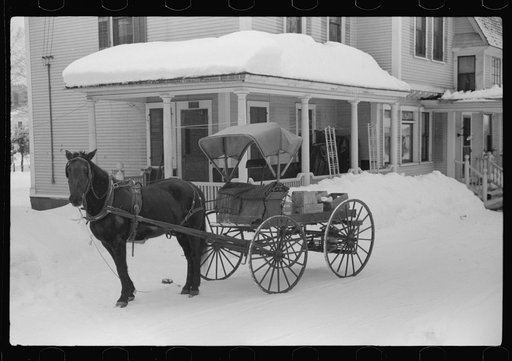 Old-fashioned country peddler who goes from door to door selling hardware and groceries, Woodstock, Vermont