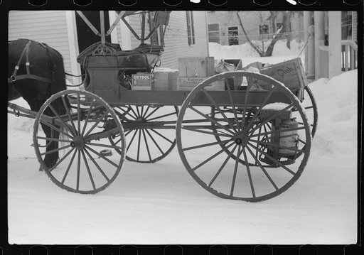 Untitled photo, possibly related to: Old-fashioned country peddler who goes from door to door selling hardware and groceries, Woodstock, Vermont