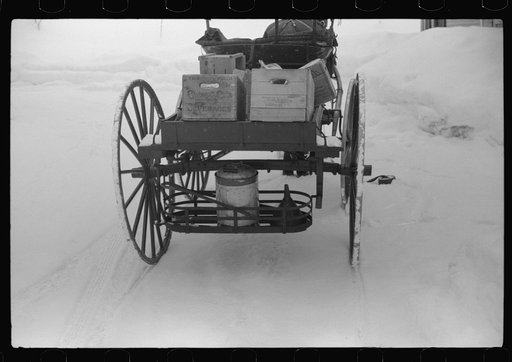 Untitled photo, possibly related to: Old-fashioned country peddler who goes from door to door selling hardware and groceries, Woodstock, Vermont
