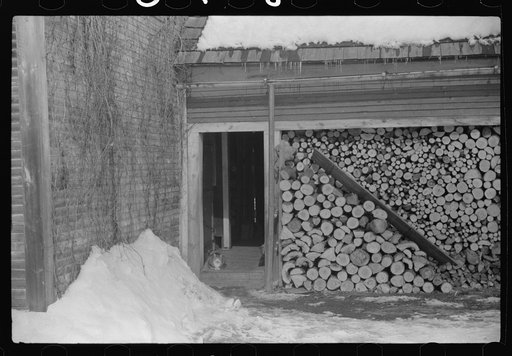 Woodshed on Putney Homestead farm near Woodstock, Vermont
