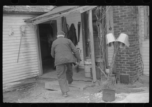 Farmer going into dinner, Lisbon, near Franconia, New Hampshire