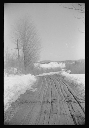 Spring thaw in farmland near Woodstock, Vermont