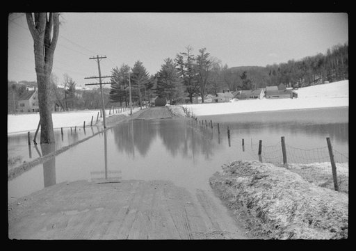 Spring thaw in farmland near Woodstock, Vermont