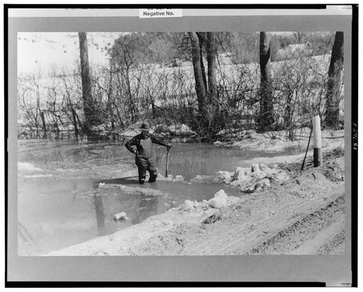 Spring thaw in farmland near Woodstock, Vermont