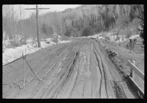 Spring thaw in farmland near Woodstock, Vermont