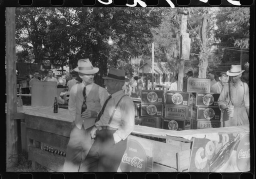 Untitled photo, possibly related to: Priest talking to one of the parishioners before a church supper. Near Bardstown, Kentucky