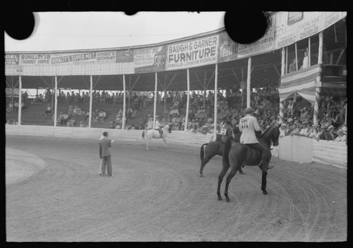 Untitled photo, possibly related to: Spectators at Shelby County Horse Show and Fair. Shelbyville, Kentucky