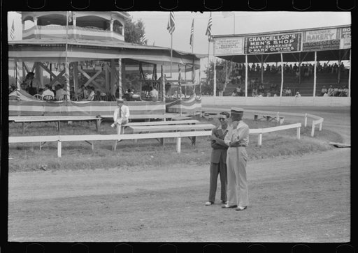 Untitled photo, possibly related to: Spectators at Shelby County Horse Show and Fair. Shelbyville, Kentucky