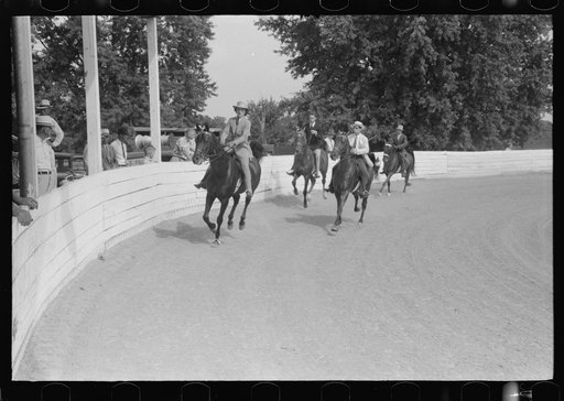 Untitled photo, possibly related to: Spectators at Shelby County Horse Show and Fair. Shelbyville, Kentucky