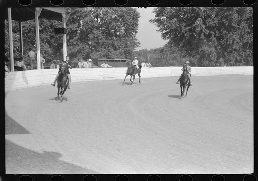 Untitled photo, possibly related to: Spectators at Shelby County Horse Show and Fair. Shelbyville, Kentucky