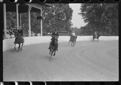 Untitled photo, possibly related to: Spectators at Shelby County Horse Show and Fair. Shelbyville, Kentucky
