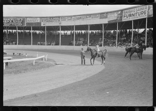 Untitled photo, possibly related to: Spectators at Shelby County Horse Show and Fair. Shelbyville, Kentucky
