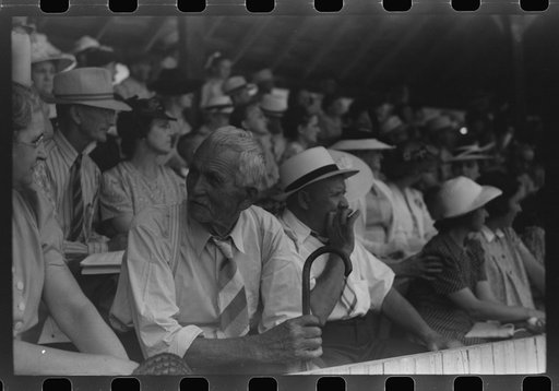 Untitled photo, possibly related to: Spectators at Shelby County Horse Show and Fair. Shelbyville, Kentucky
