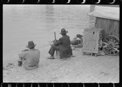 Untitled photo, possibly related to: Fishing on Ohio River front in Louisville, Kentucky