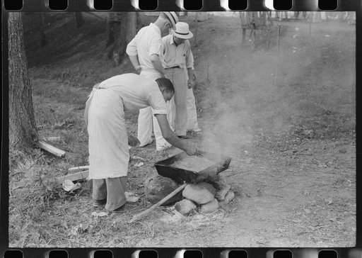 Untitled photo, possibly related to: American Legion fish fry, Oldham County, Post 39, near Louisville, Kentucky