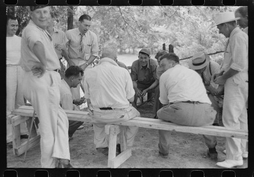 Untitled photo, possibly related to: Shooting crap at American Legion fish fry, Oldham County, Post 39, near Louisville, Kentucky