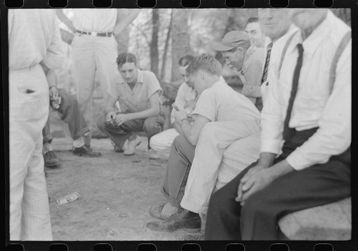Untitled photo, possibly related to: Shooting craps at American Legion fish fry, Oldham County, Post 39, near Louisville, Kentucky