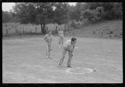 Playing croquet at American Legion fish fry, Oldham County, Post 39, near Louisville, Kentucky