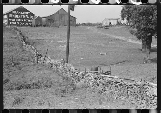 Old stone fence near Frankfort, Kentucky