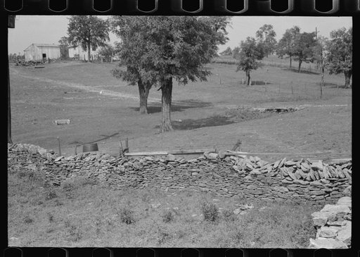 Untitled photo, possibly related to: Old stone fence near Frankfort, Kentucky