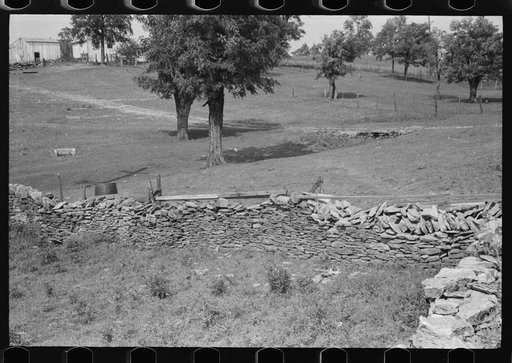 Untitled photo, possibly related to: Old stone fence near Frankfort, Kentucky