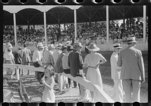 Untitled photo, possibly related to: Spectators at Shelby County Horse Show and Fair. Shelbyville, Kentucky