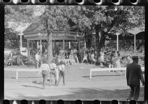 Untitled photo, possibly related to: Spectators at Shelby County Horse Show and Fair. Shelbyville, Kentucky
