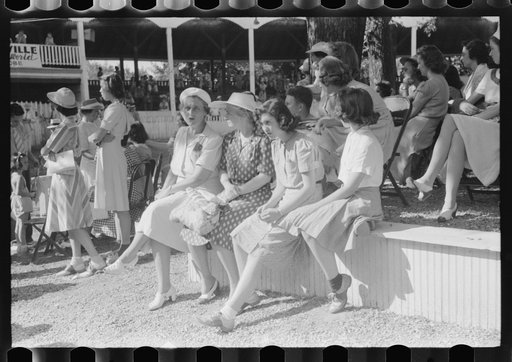Untitled photo, possibly related to: Spectators at Shelby County Horse Show and Fair. Shelbyville, Kentucky