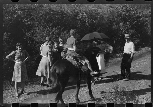 Untitled photo, possibly related to: Relatives and friends of the family of the deceased going home from a memorial meeting in the mountains near Jackson, Kentucky. See general caption no. 1