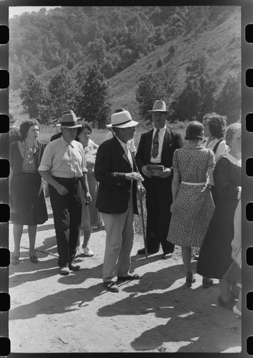 Friends of the deceased going home after a memorial meeting. Up Frozen Creek, near Jackson, Breathitt County, Kentucky. See general caption no. 1