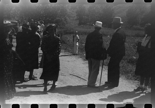 Untitled photo, possibly related to: Friends of the deceased going home after a memorial meeting. Up Frozen Creek, near Jackson, Breathitt County, Kentucky. See general caption no. 1