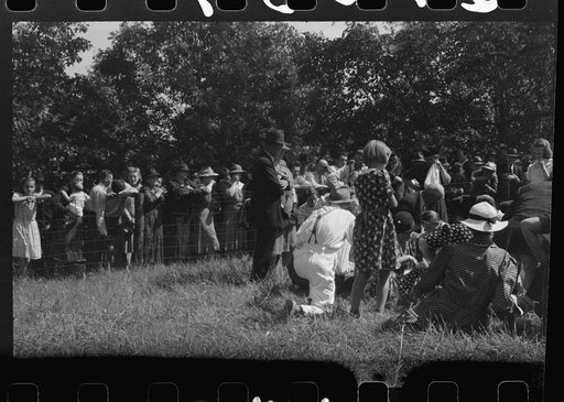 Untitled photo, possibly related to: Friends of the deceased's family, at an annual memorial meeting in the family cemetery. In the mountains near Jackson, Kentucky. See general caption no. 1